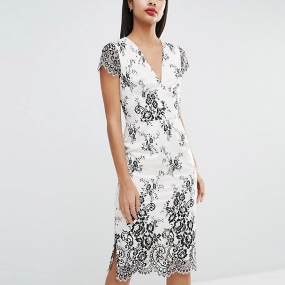French Connection Rosalie Lace Midi Dress - Picture 2 of 13
